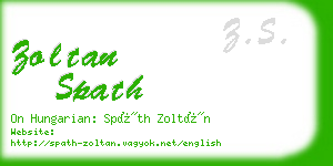 zoltan spath business card
